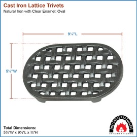 Oval Cast Iron Lattice Trivet