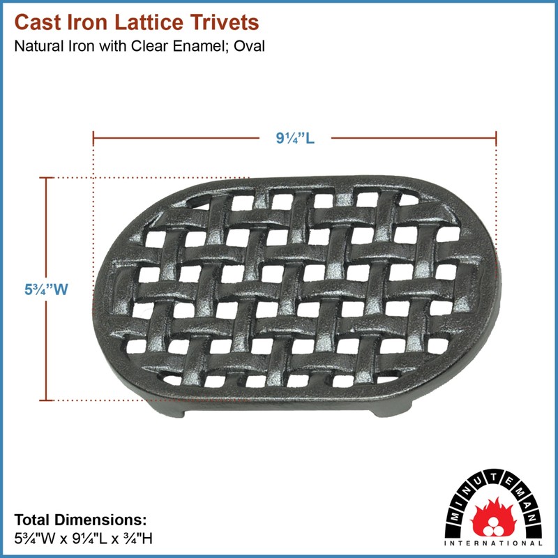 Oval Cast Iron Lattice Trivet
