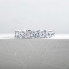 Gobaalele 14K White Gold Plated Cubic Zirconia Eternity Ring |
