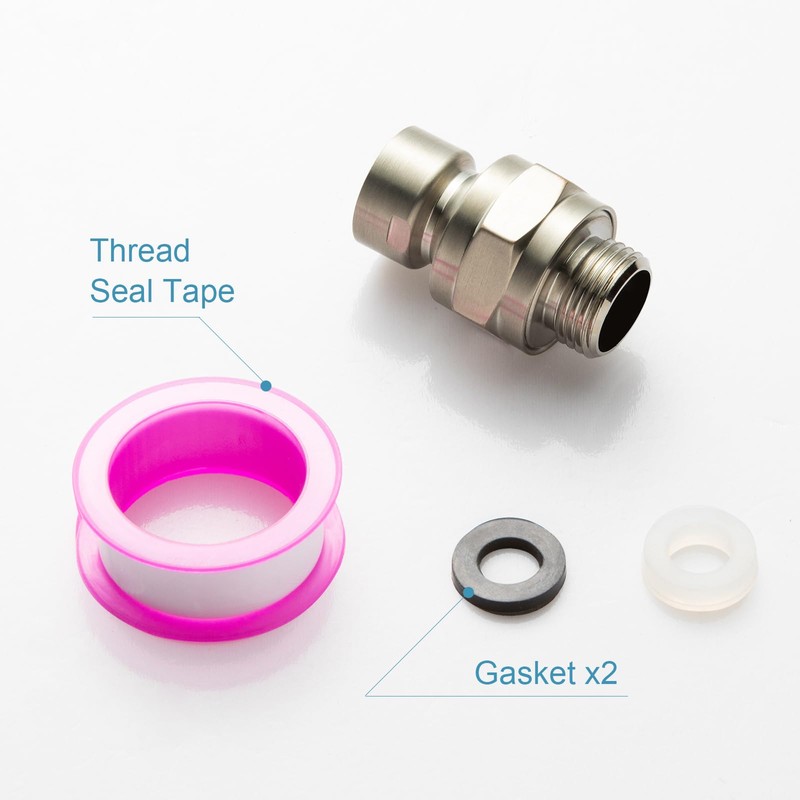 OFFO Shower Head Swivel Ball Adapter, Brushed Nickel All Metal