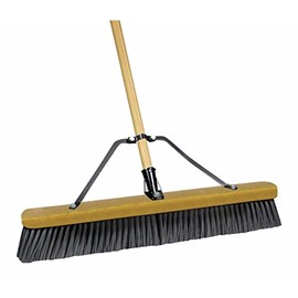 Quickie® Bulldozer® 00868su Job Site Stiff Poly Pushbroom-set Up, 24"