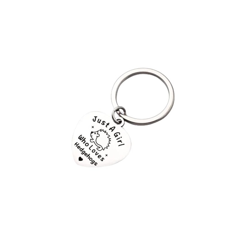 Hedgehog Keyring Hedgehog Keychain Silver Hedgehog Gift Just A Girl