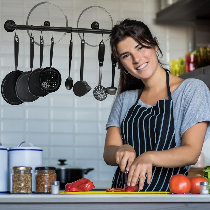 YSGSMOM 31 Inch Wall Mounted Pot Rack, Industrial Utensils Wall
