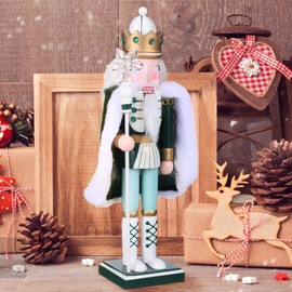 Healeved Large King Nutcracker Christmas Decor Figure 30cm Wooden King Guard Soldier Figures Traditional Nutcracker Statue Table Decoration