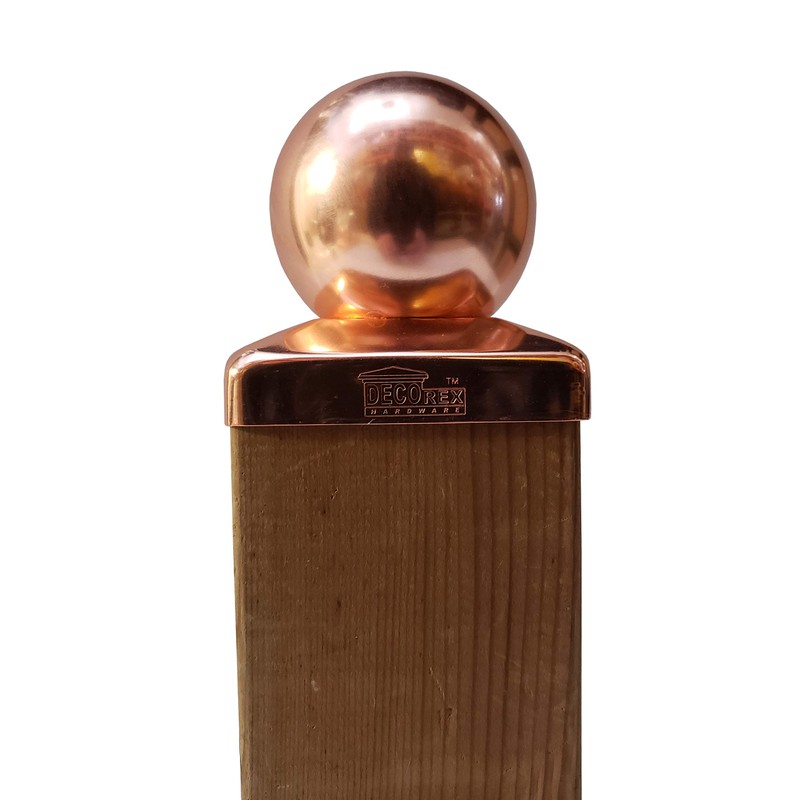 3.5" Copper Ball Post Cap - Fits 3.5" x 3.5"