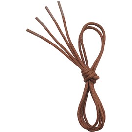 VSUDO 120 cm Waxed Light Brown Shoe Laces, 2.5mm Thin Round Light Brown Laces for Oxford Brogues Derby or Blucher Dress Shoe, Replacement Shoelaces for Women or Men (1 Pair-Light Brown-120cm)