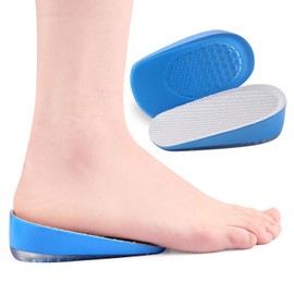 Height Increase Insoles, Heel Lift Pad, Gel Height Increase Insoles, Shock Absorption Heel Cushion Pads, Height Lift Shoes Inserts for Men & Women (Large (9-12), 1.4 Inch (2 pairs) Blue)