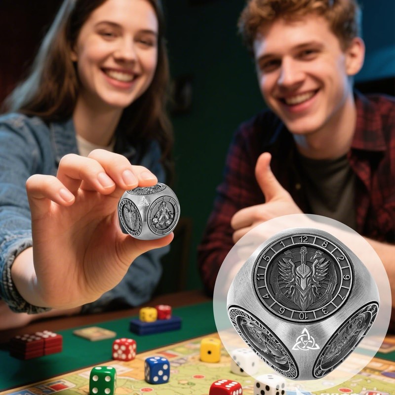 DND Fingertip Spinner Dice, 7-in-1 Metal Dice Set with 3D