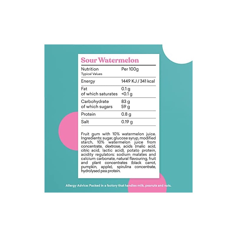 Candy Kittens Sour Watermelon Gourmet Sweets Bag 140g (Pack of