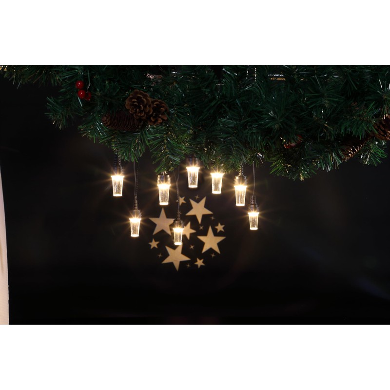 NOMA Star Pattern Projector Christmas String Lights, 8 Warm White