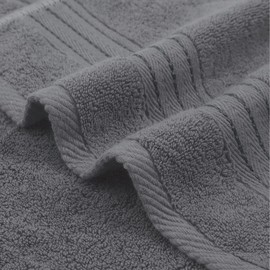 COZYART Grey Bath Towels Set 6pcs, Turkish Cotton Towels Bathroom Super Soft Highly Absorbent&Durable 650 GSM Luxury Bath Towels Set with 2 Bath Towel, 2 Hand Towel, 2 Washcloth