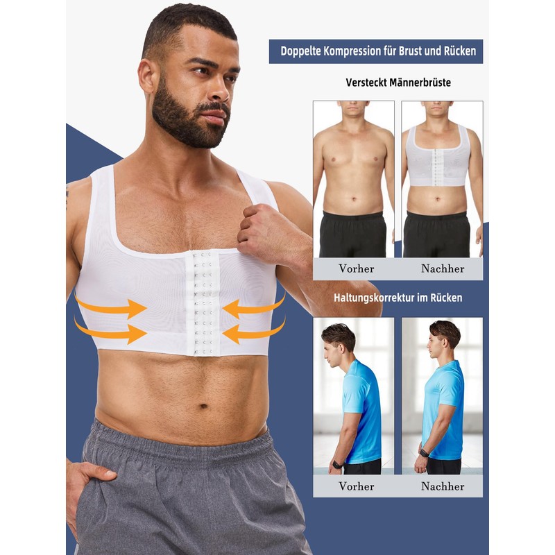MISS MOLY Shapewear Men's Chest Binder Men's Sleeveless Binder Trans