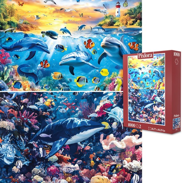 Pixlora Ocean 1000 Piece Jigsaw Puzzles, Marine Animal Puzzle, 2