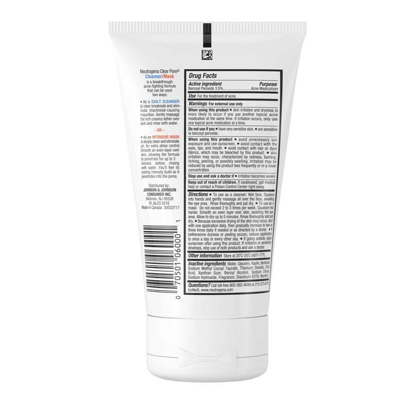 Neutrogena Clear Pore 2 in 1 Facial Cleanser/Face Mask with