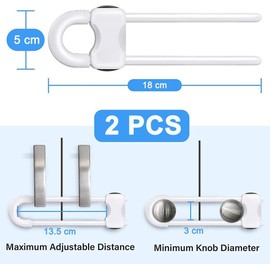 Cabinet Locks, U-Shaped Child Locks for Cabinets, Child Proof Cabinet Latches, Child Safety Cabinet Locks (Pack of 2)