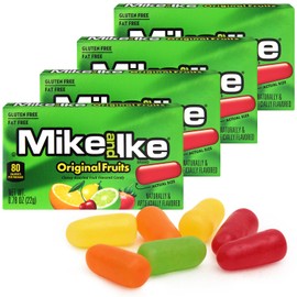 Mike and Ike Original Fruits Candy, 4 Pack, 0.78OZ Each, Ideal Mike and Ike Candy for Your Favorite Films, Perfect for Sharing with Friends.