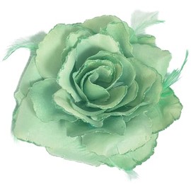 Mint Rose Hair Clip Large Rose Fascinator Flower Hair Clip Hair Accessories Clips Elastic Mint Wedding Hair Flower, 1pc