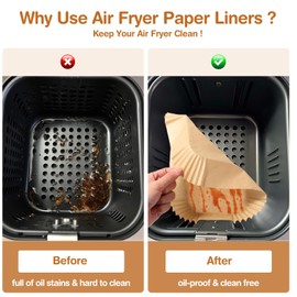 Backpapier für Heißluftfritteuse,100 Stück 22x14 cm Rechteckig Airfryer Backpapier Antihaft Pergamentpapier, Kompatibel mit Ninja AF300EU AF400EU, Princess und anderen Dual Zone Air Fryer