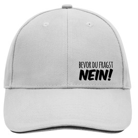 Huuraa Cap Hat "Bevor du fragst No" Lettering Unisex Cap Size with Funny Motif Gift Idea for Friends and Family, Dark grey/white