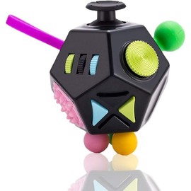 Fidget Toys,ADHD Fidget Toys,Autism Fidget Toy,12 Side Cube Toys Stress Relief,Anti Anxiety,Focus,Boredom for Kids and Adults (Blue / B3) - Color: Black