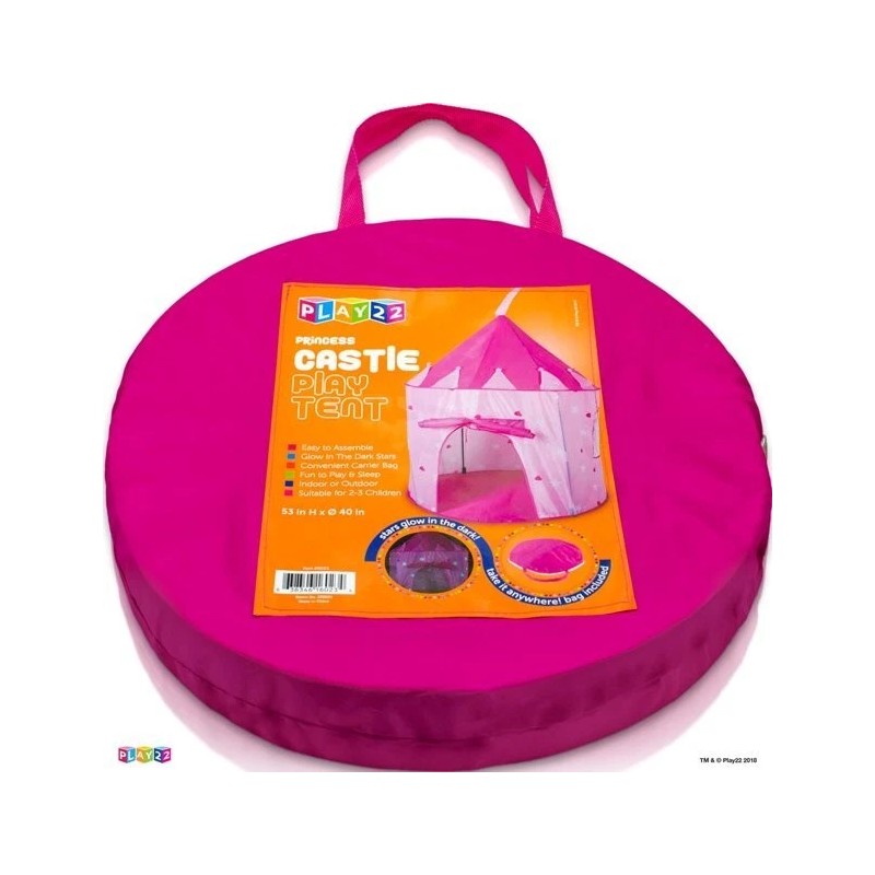 Play22 Portable Kids Play Tent Princess Castle Pink - Glow