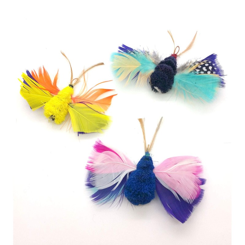 Cat Toy Teaser Wand Refill - Butterfly Katfly Teaser Yellow