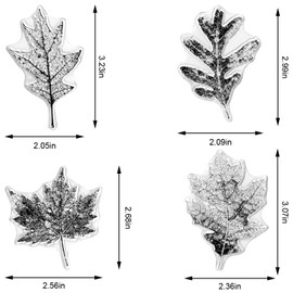Hying 4 PCS Maple Leaves Clear Stamps for Card Making, Fall Leaf Rubber Stamps Autumn Leaves Transparent Stamp Seal for Crafting DIY Scrapbooking Photo Album Decorations