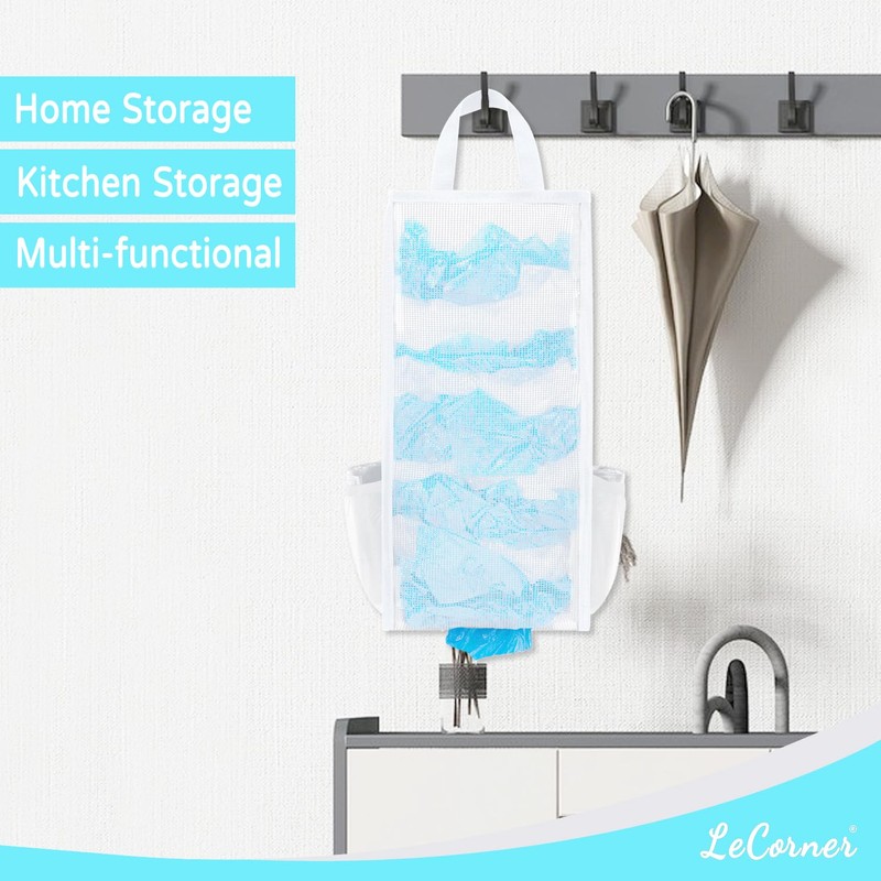 LeCorner Plastic Bag Holder, Large Capacity Grocery Bag Holder, Breathable