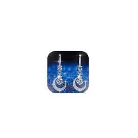 Stocking Stuffers Holiday Outfits for Women 2024 Star Moon Earrings for Women Rhinestone Dangle Earrings Crystal Star Earring Sparkly Wedding Prom Earrings Jewelry Gift for Girls