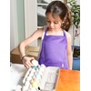 Zihuatailer Purple Kids Baking Apron Cooking Apron with Pockets for
