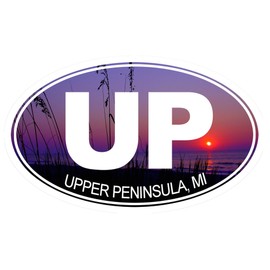CafePress UP Upper Peninsula, MI Oval Car Bumper Sticker