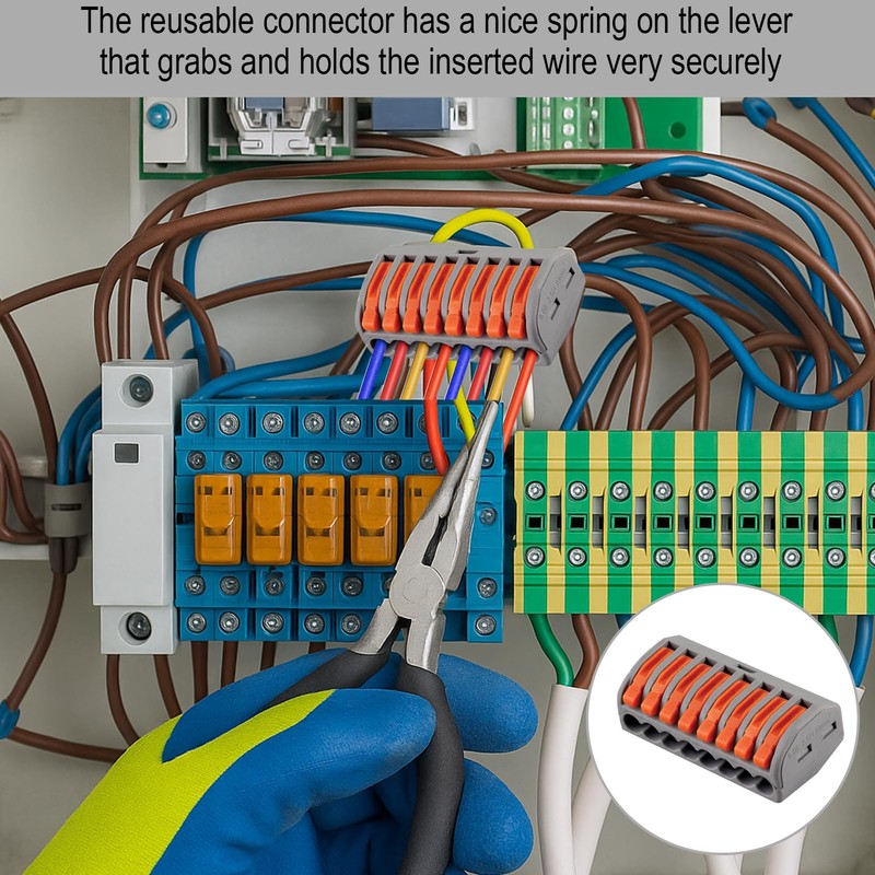 Huybaa 8 Ports Lustre Terminal, 10 Pieces Plug-In Terminals, Terminal