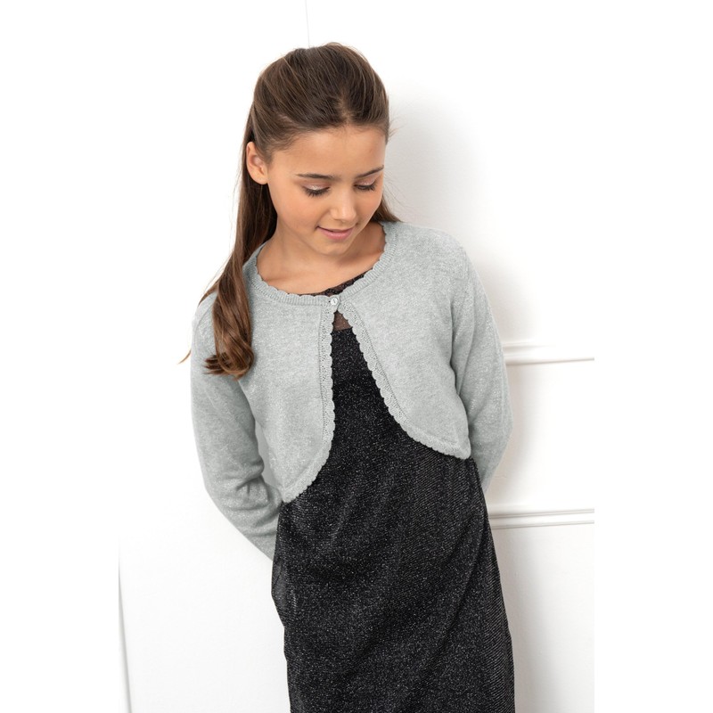 BlackButterfly Girls Long Sleeve Sparkle Cardigan Childrens Kids Bolero Shrug