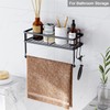 ESOW Paper Towel Holder with Shelf Storage, Adhesive Wall Mount
