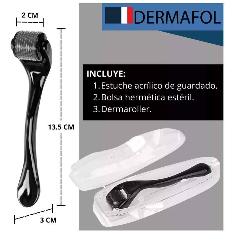 Ecomlab Dermafol Dermaroller Facial Barba 0.5 Mm Titanio Colágeno