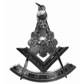 Equinox MR Masonic Past Master Regalia Jewel 3" Tall Silvered Electroplated