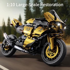 Cool black and gold motorcycle model: 1:10 scale recreates the racing legend and ignites the driving passion!