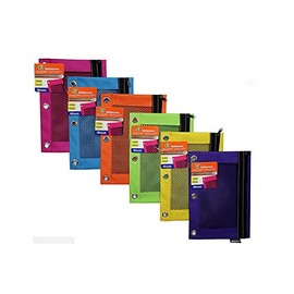 Bazic 804 3 Ring Pencil Pouch with Mesh Window, 6 pcs