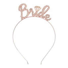 yaozeio Bride Headbands for Women Girls Engagement Wedding Gifts for Bride Hair Accessories for Girls Daughter Sisters Weed Themed Party Favors Pink Rrhinestone Headband for Bachelorette Party