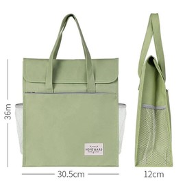 A4 Document Bag File Tote Bag Canvas File Bag Portable Organiser Bag Waterproof Zip Bag Student Office Supplies Travel Bag Storage Bag with Handle for Women Men