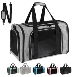 Top tasta Dog Cat Carrier Pet Carriers for Small Medium Large Cats Dogs Carrier Soft Sided Small Puppy Dog Carrier Portable Foldable Airline Approved Dog Cat Travel Carrier Grey Black M