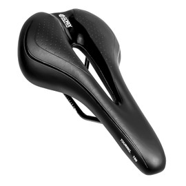 GORIX GX-C19 Bicycle Seat with Memory Foam, Thick Soft Cushion, Compatible with Road Bikes, Mountain Bikes and More, Full Black