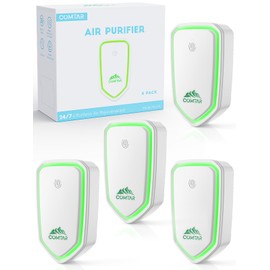 COMTAR Air Ionizers for Home (4 Pack), Negative Ion Filtration System, Quiet Air Freshener for Bedroom, Office, Kitchen, Portable Air Filter Odor, Smoke Dust, Pets, Eliminator, Mini Air Cleaner