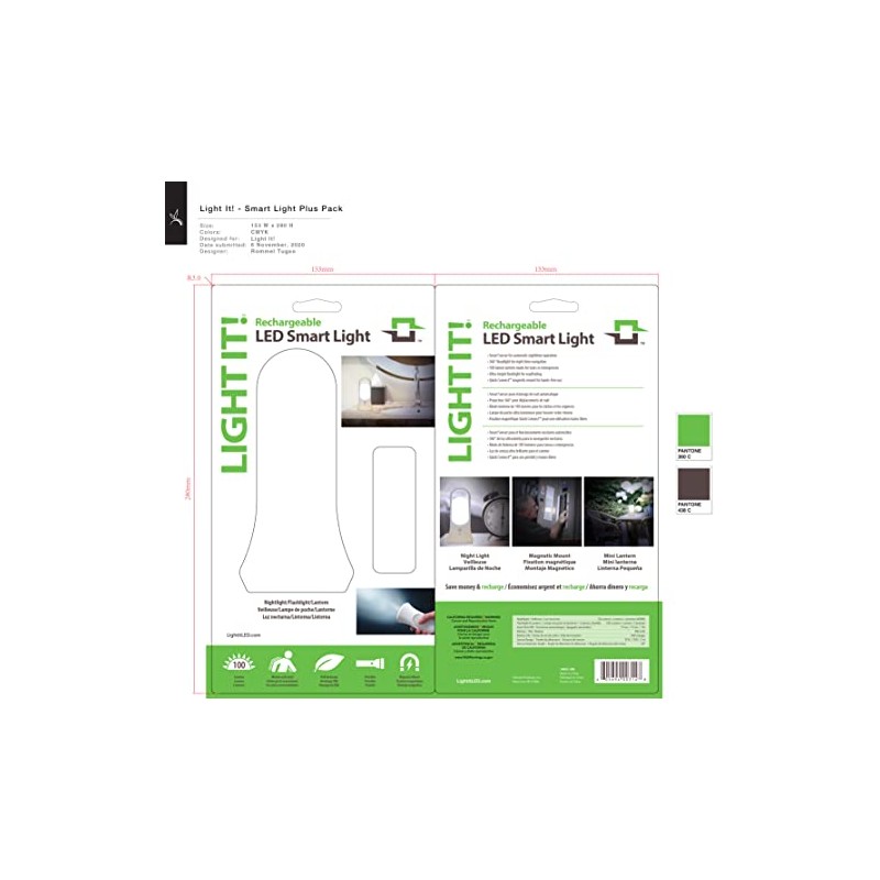 LIGHT IT! by Fulcrum, 18002-308 Rechargeable LED NightEye and Smart