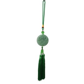 Car Green Imitation Crystal Hanging Decoration House Door and Window Decorative Pendant Chinese Traditional Style Amulet Pendant for Luck Safety (Green Travel Safely)