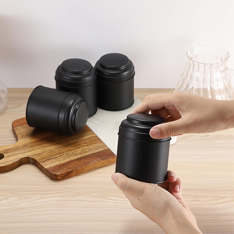 JUXYES 6 Pack Tea Tins Canister with Airtight Double Lids,