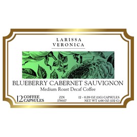 Blueberry Cabernet Sauvignon Medium Roast Decaf Coffee (Single Serve K-Cup Pods) (Gourmet, Naturally Flavored, Whole Coffee Beans) (12 pods, ZIN: 578057)