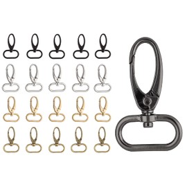 Pack of 5 Premium Swivel Carabiner Hooks for Bags Carabiner Hook Webbing Key Ring (Silver, 20 mm)