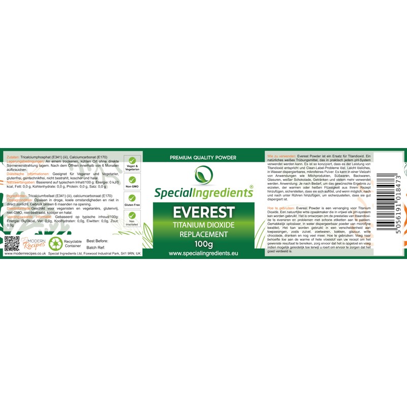 Special Ingredients Everest Powder 100g Titanium Dioxide Replacement - Clean