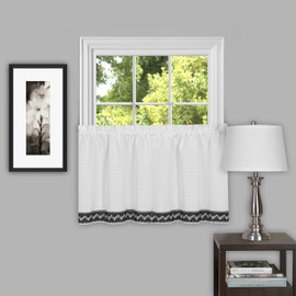 Achim Home Furnishings, Black Camden Window Pair Curtain Tier, 58" x 36"